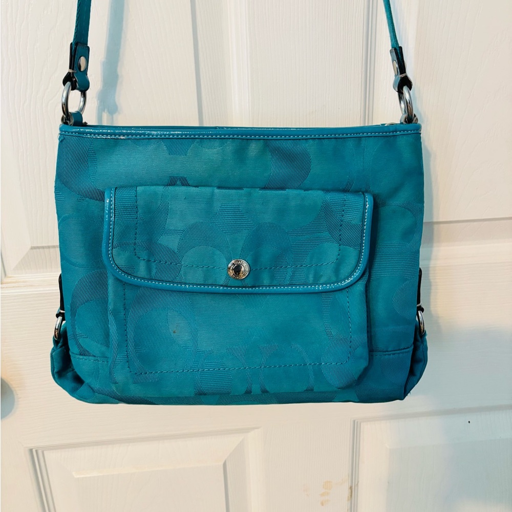 Coach Blue Crossbody Bag with Adjustable Strap